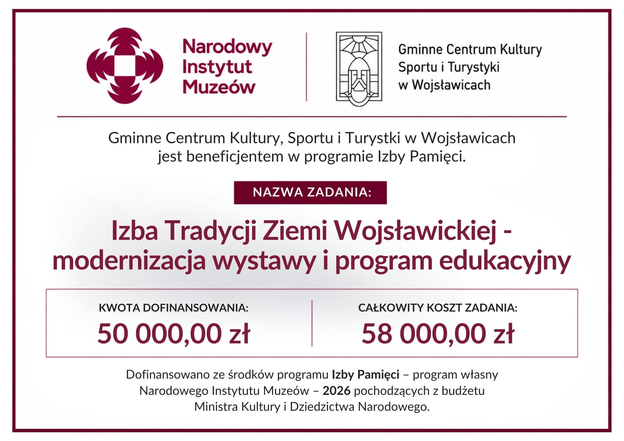  	Lekcje Muzealne w Izbie Tradycji Ziemi Wojsławickiej